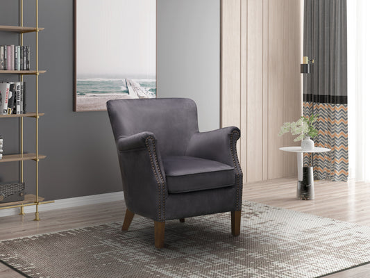 Harlow Vintage Armchair - Charcoal Grey