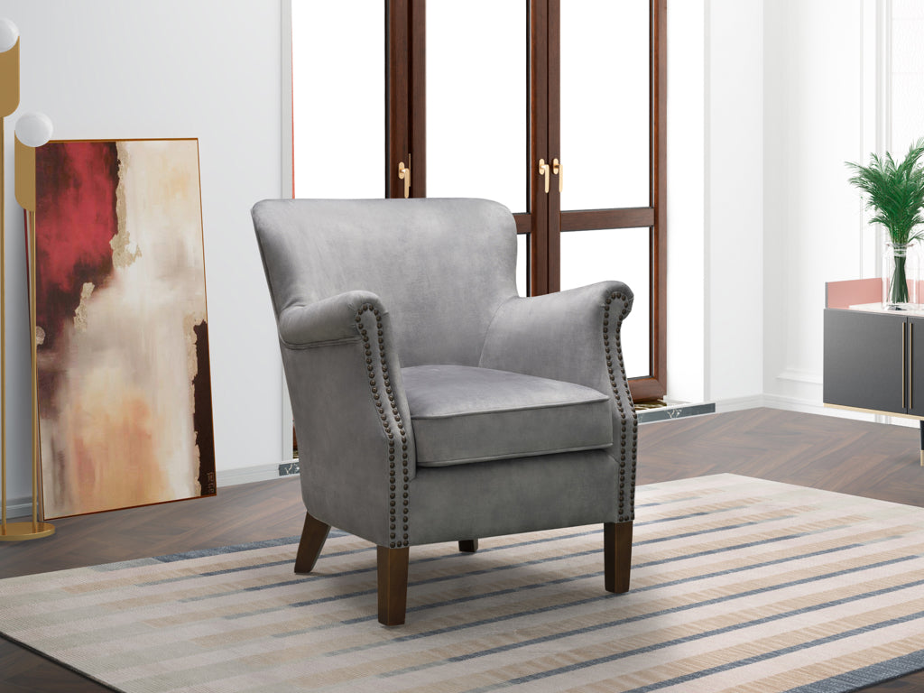 Harlow Vintage Armchair - Pewter Grey