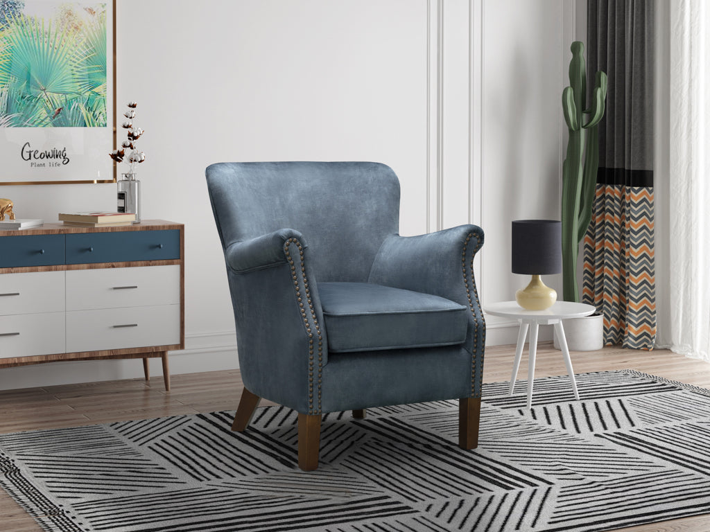 Harlow Vintage Armchair - Steel Blue