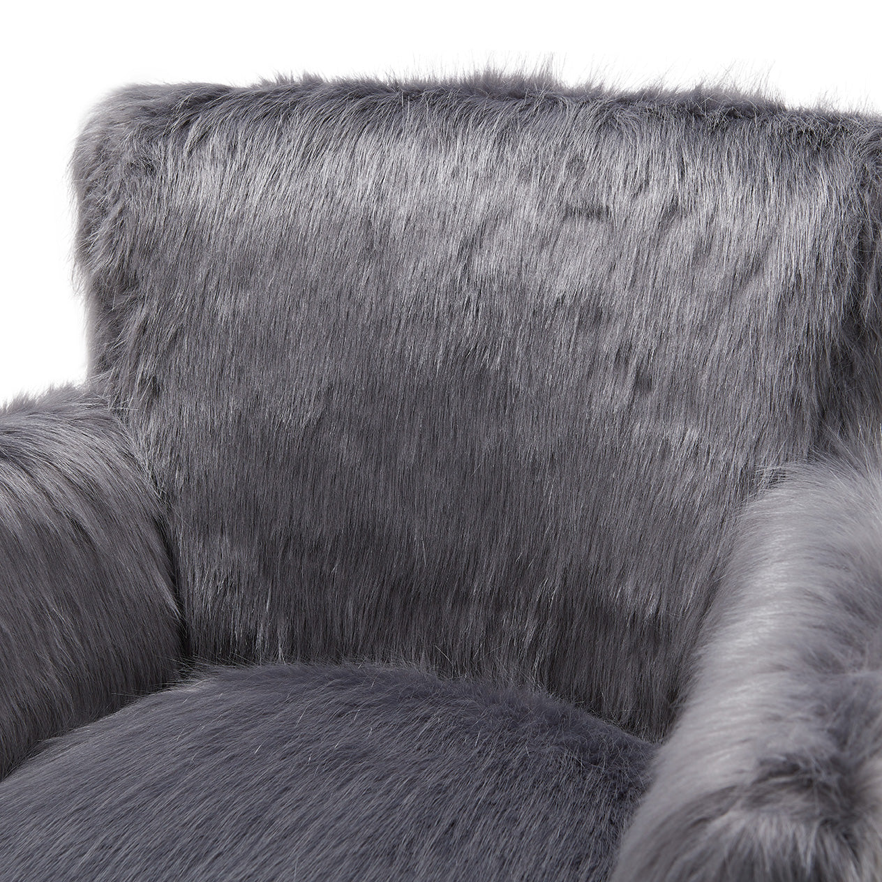 Heavy Shag Faux Sheepskin Tub Chair – Grey, Pink & White
