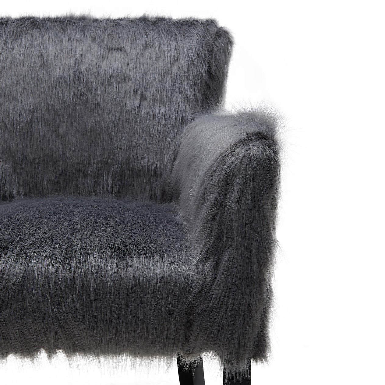 Heavy Shag Faux Sheepskin Tub Chair – Grey, Pink & White