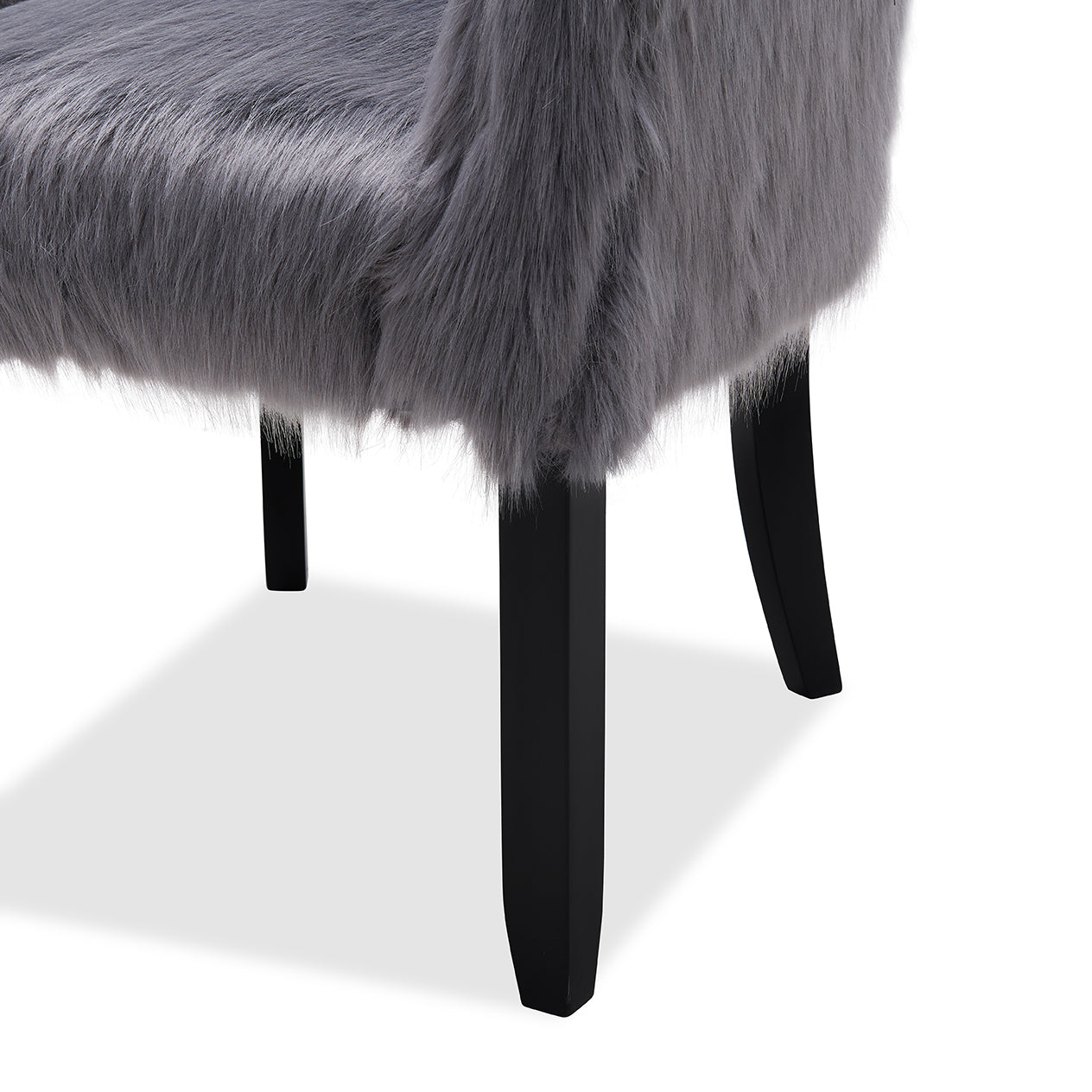 Heavy Shag Faux Sheepskin Tub Chair – Grey, Pink & White