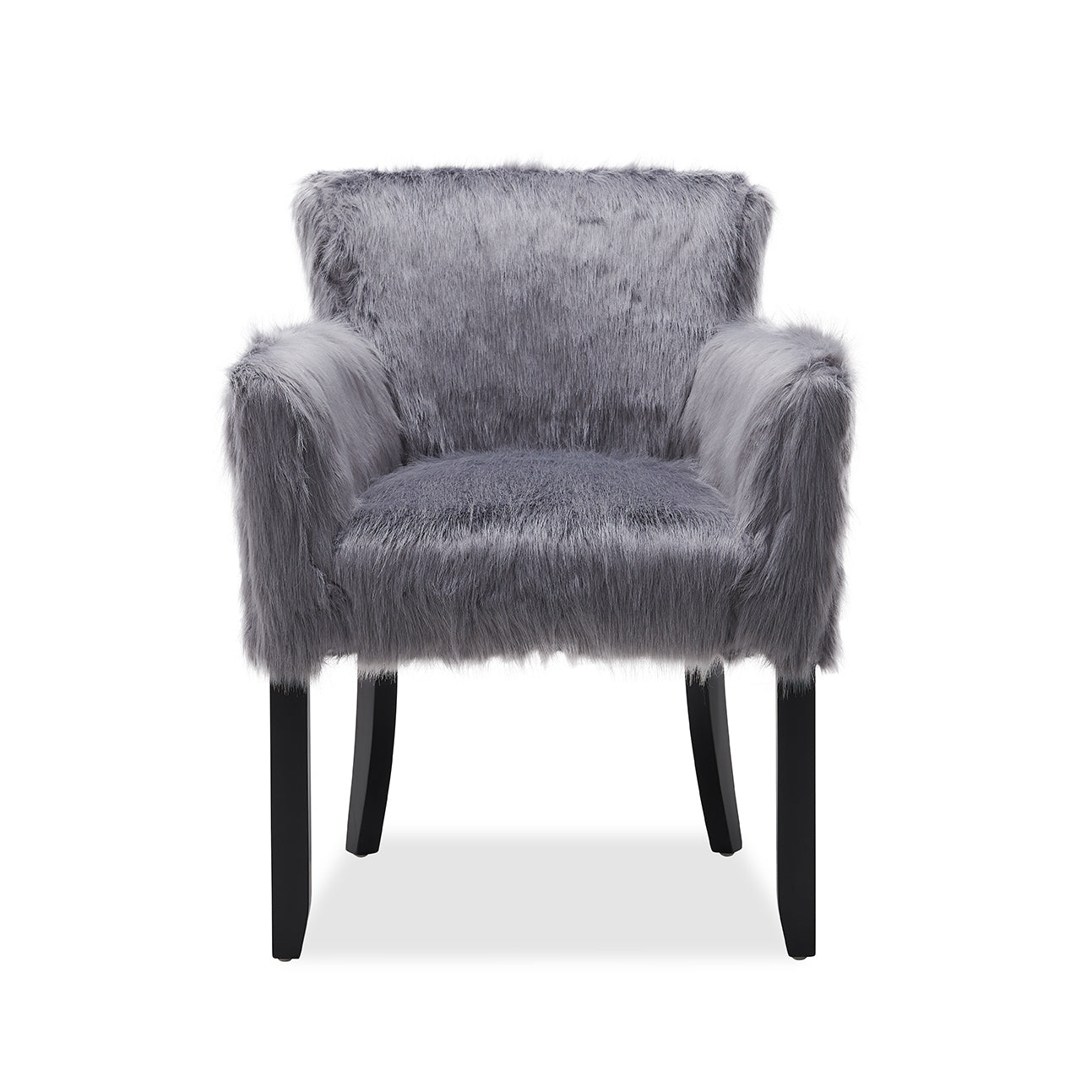 Heavy Shag Faux Sheepskin Tub Chair – Grey, Pink & White