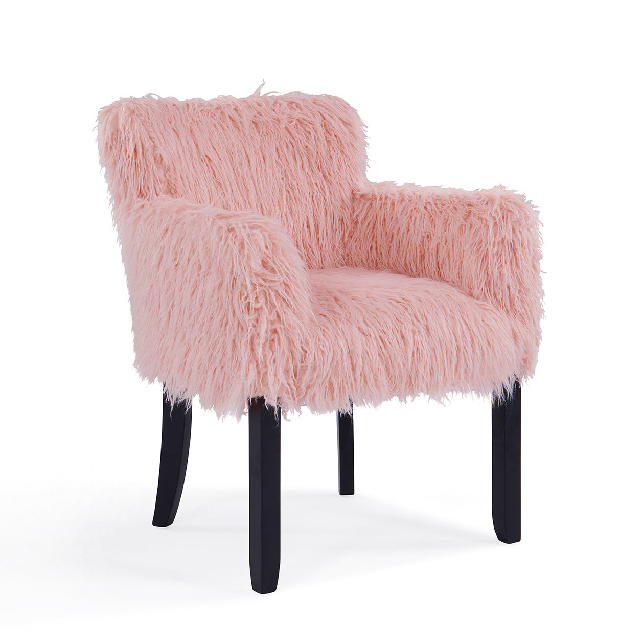 Heavy Shag Faux Sheepskin Tub Chair – Grey, Pink & White
