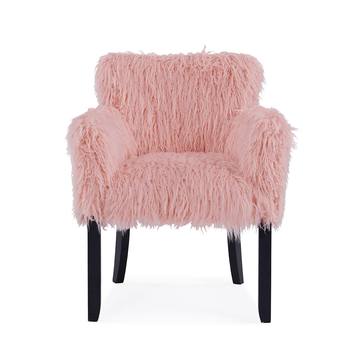 Heavy Shag Faux Sheepskin Tub Chair – Grey, Pink & White
