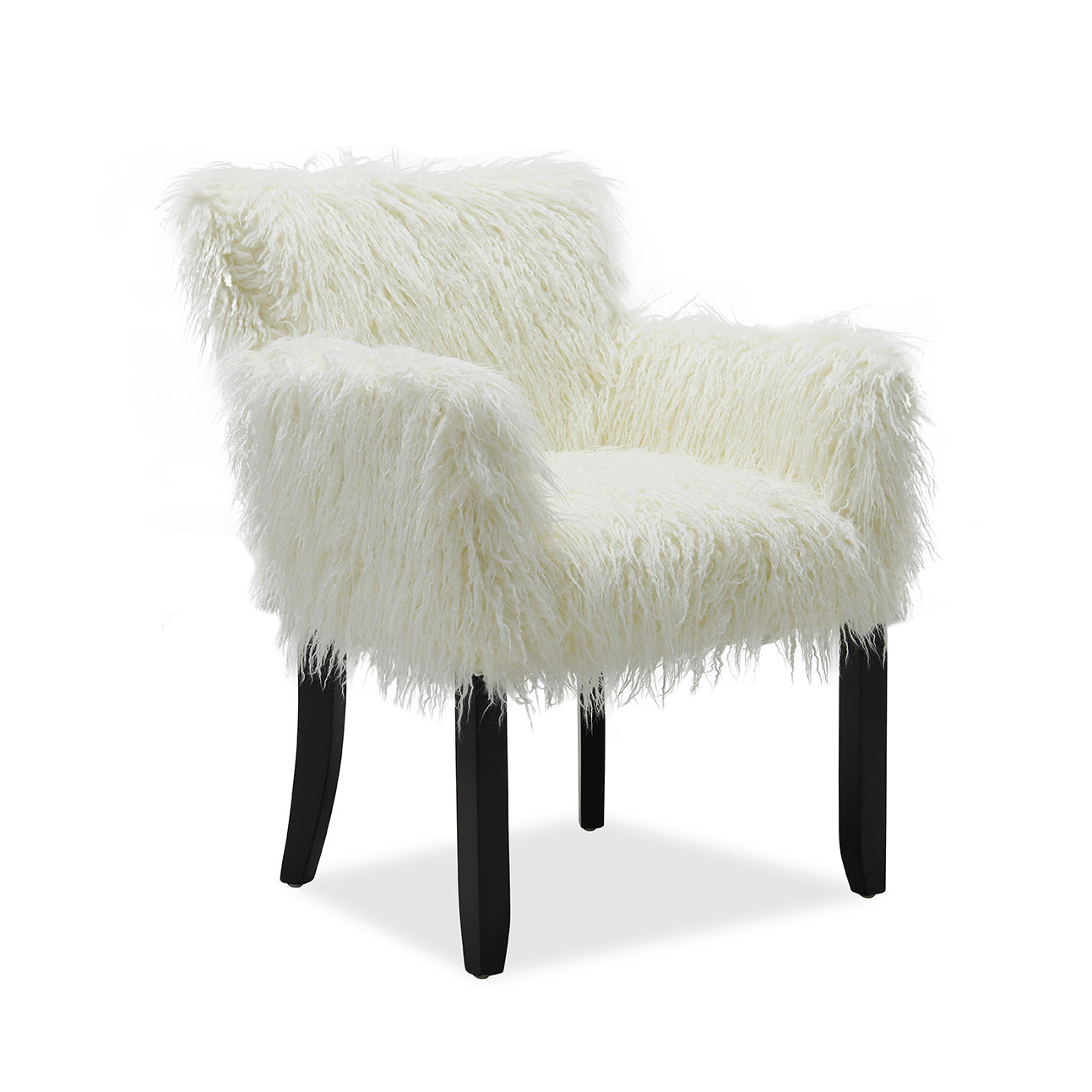 Heavy Shag Faux Sheepskin Tub Chair – Grey, Pink & White