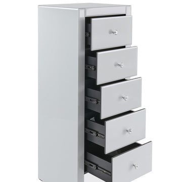 Hollywood 5 Drawer Tallboy-White