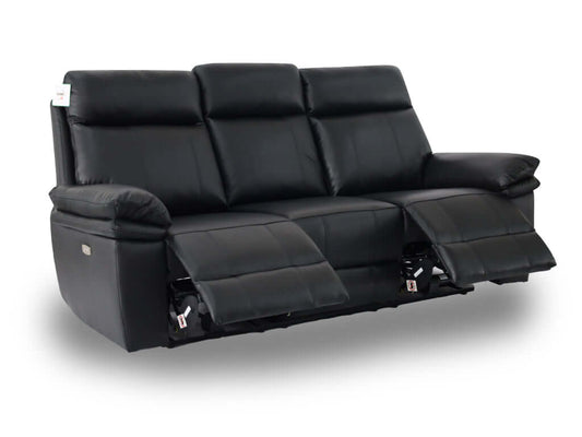 Horizon 3+1+1 Electric Reclining Leather Suite – Black