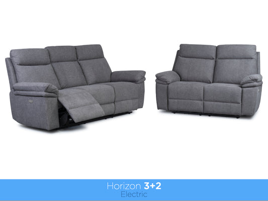 Horizon 3+2 Electric Reclining Suite – Dark Grey