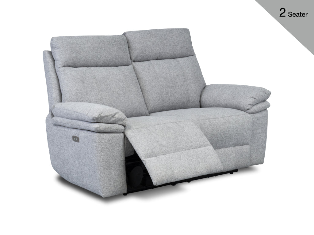 Horizon 2 Seater Electric Reclining Sofa – Light Grey