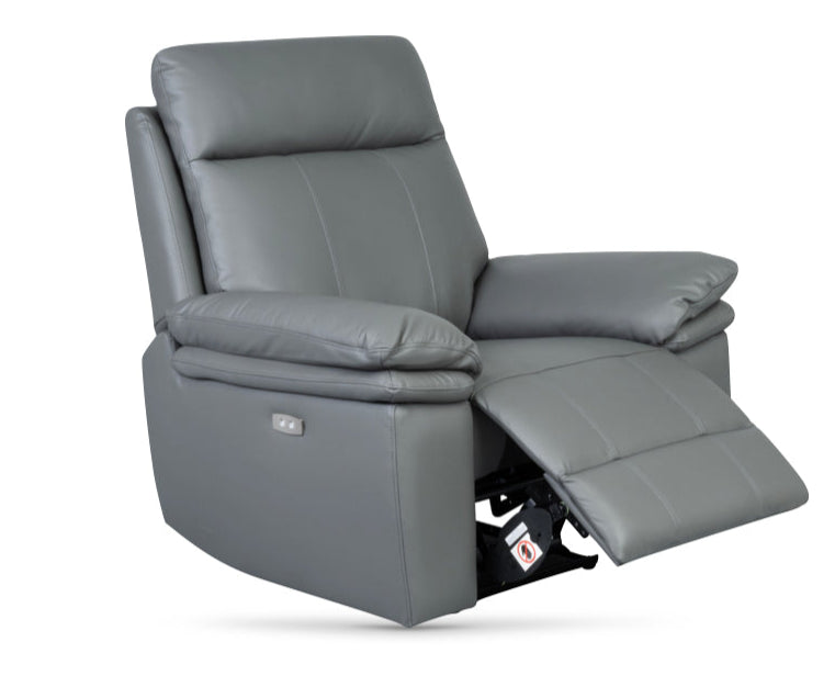 Horizon Armchair Electric Recliner Leather - Dark Grey 