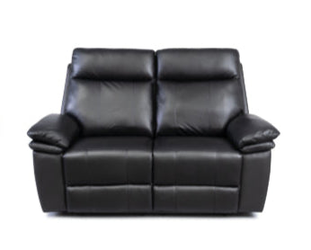 Horizon Electric Reclining Leather 2 Seater Sofa – Black