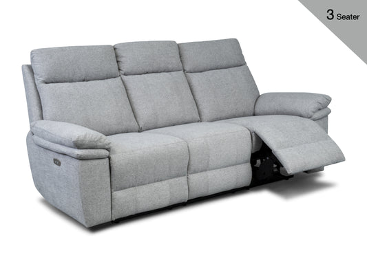 Horizon 3 Seater Electric Reclining Sofa – Light Grey