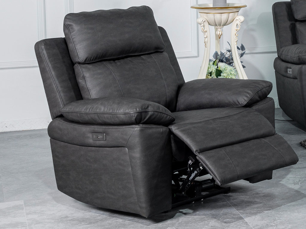 Huntington 3+1+1 Electric Sofa Suite - Dark Grey