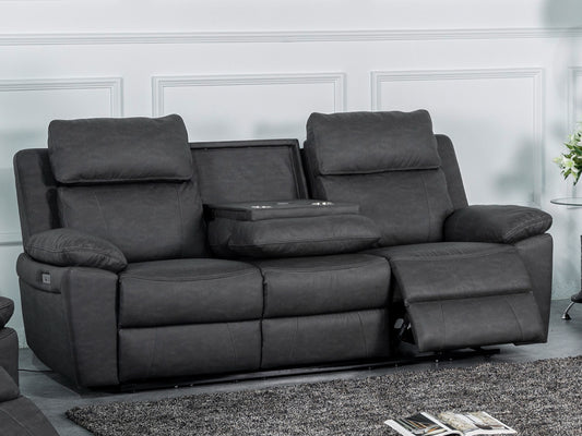 Huntington 3 Seater Electric Sofa - Dark Grey
