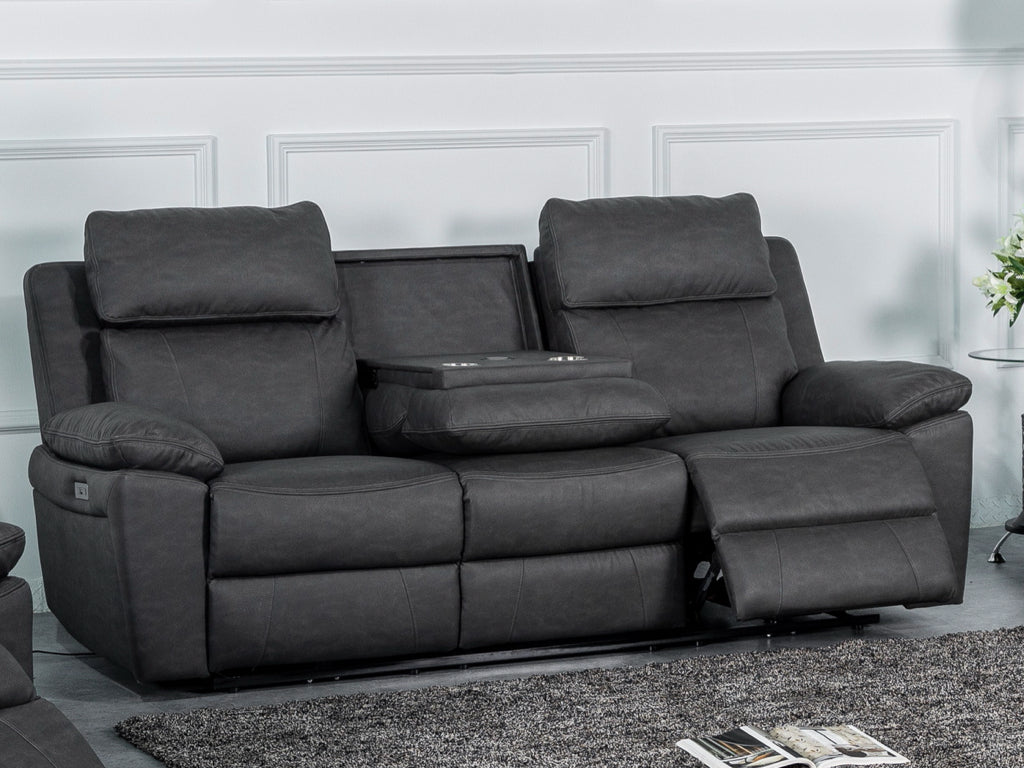 Huntington 3+2 Electric Sofa Suite - Dark Grey