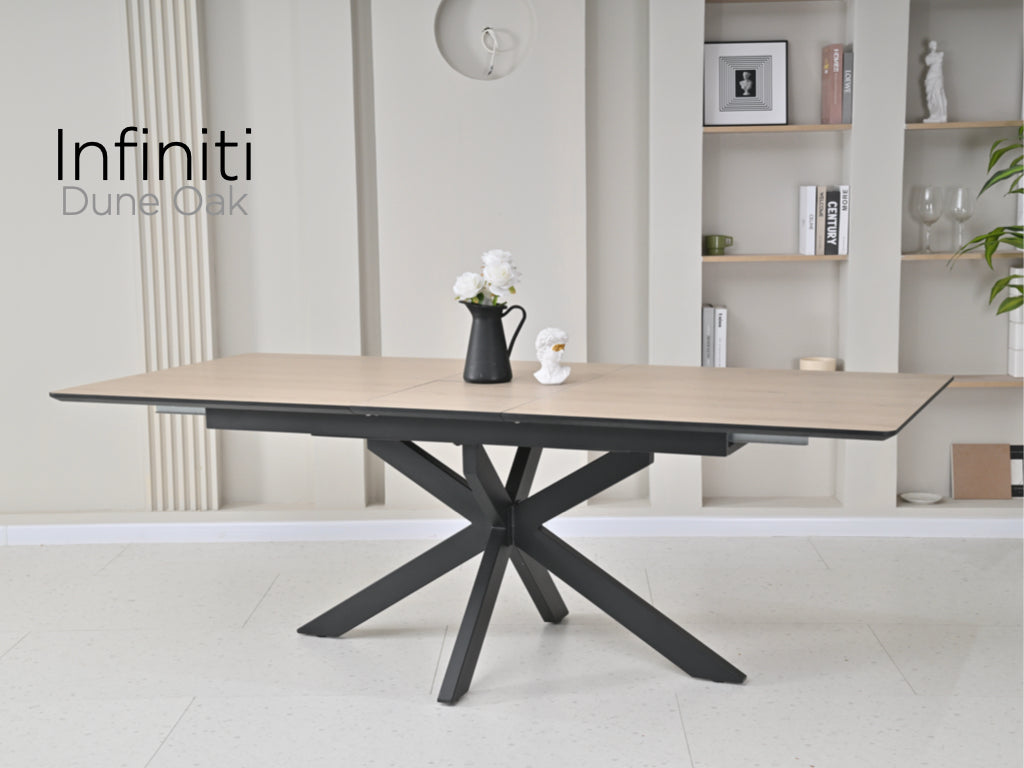 Infiniti 140-180cm Extension Dining Table- Dune Oak