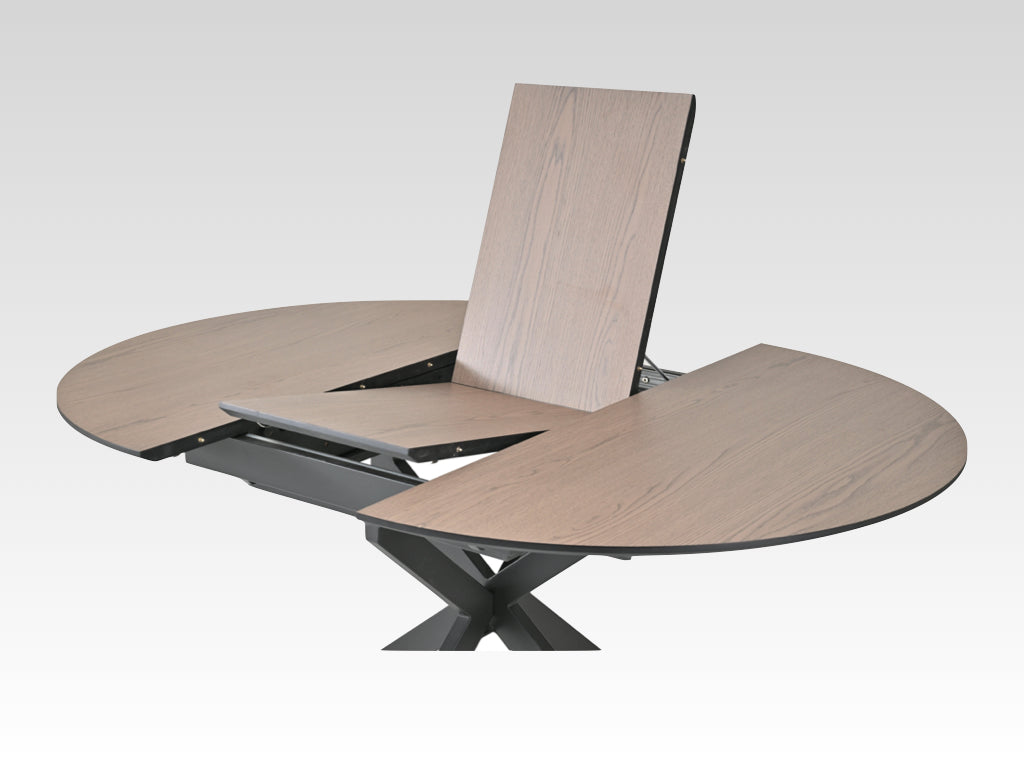 Infiniti 120-160cm Extension Round Dining Table- Ashen Oak