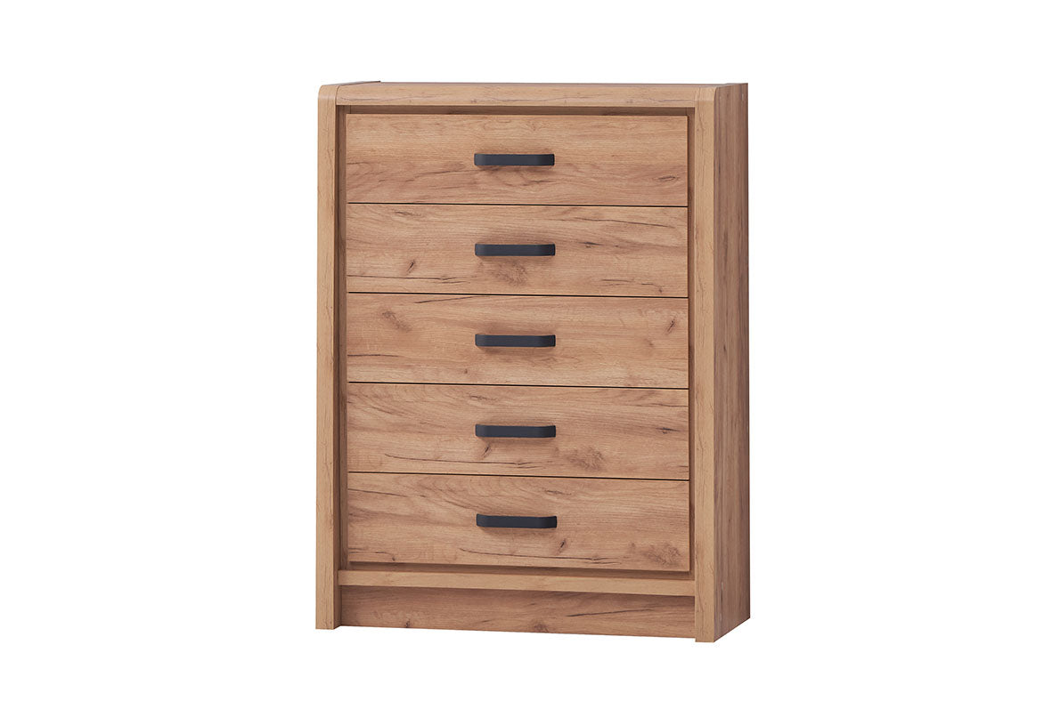 Jack 5 Drawer Tall Chest - Oak