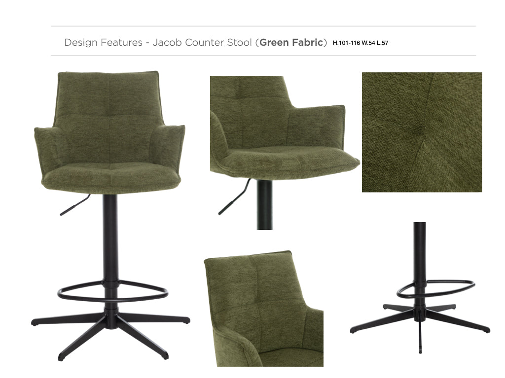 Jacob Bar Stool Fabric Set of 2