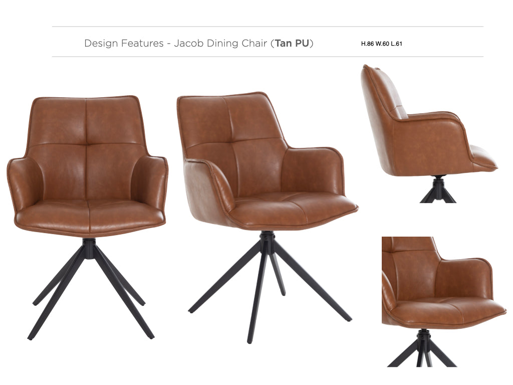 Jacob Dining Chair PU Set of 2