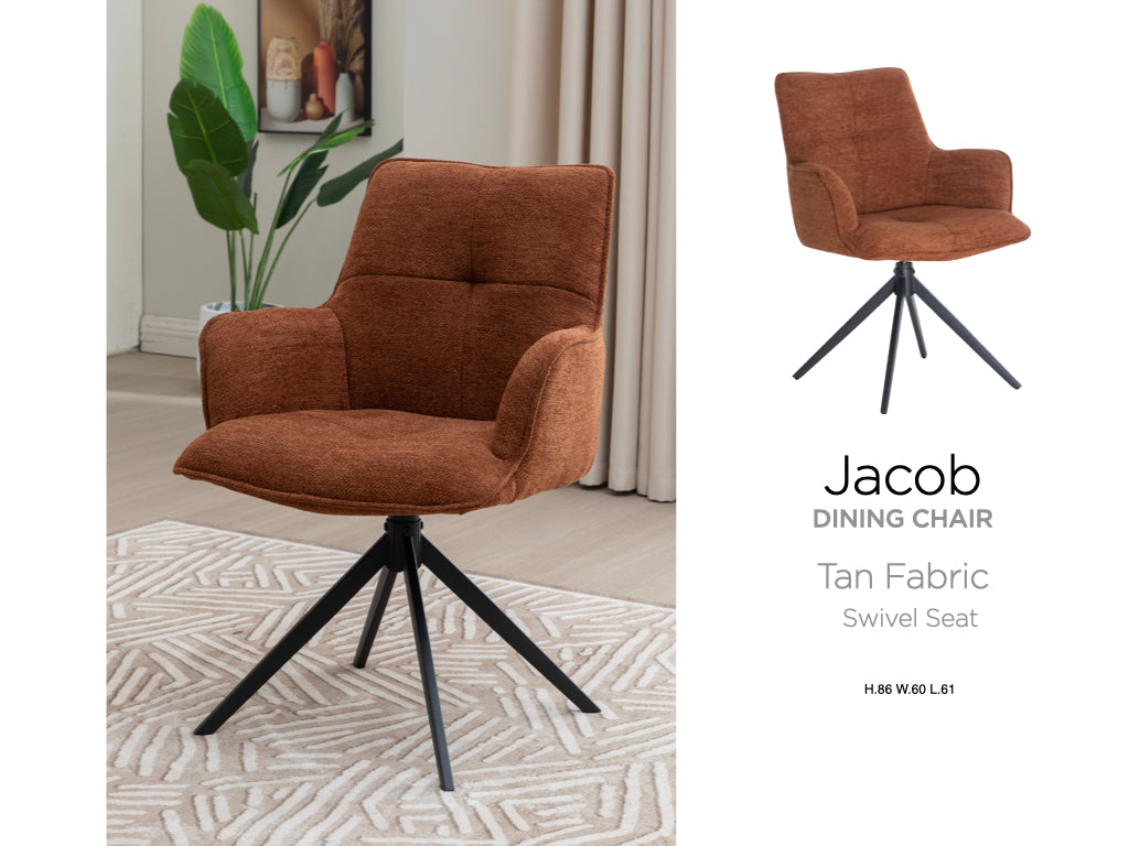 Jacob Dining Chair Fabric Set of 2
