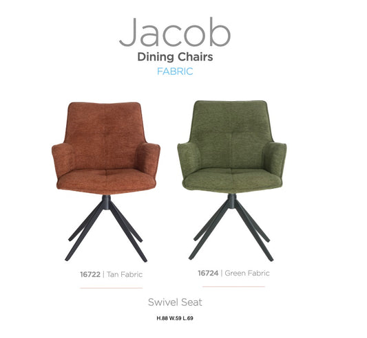 Jacob Dining Chair Fabric Set of 2
