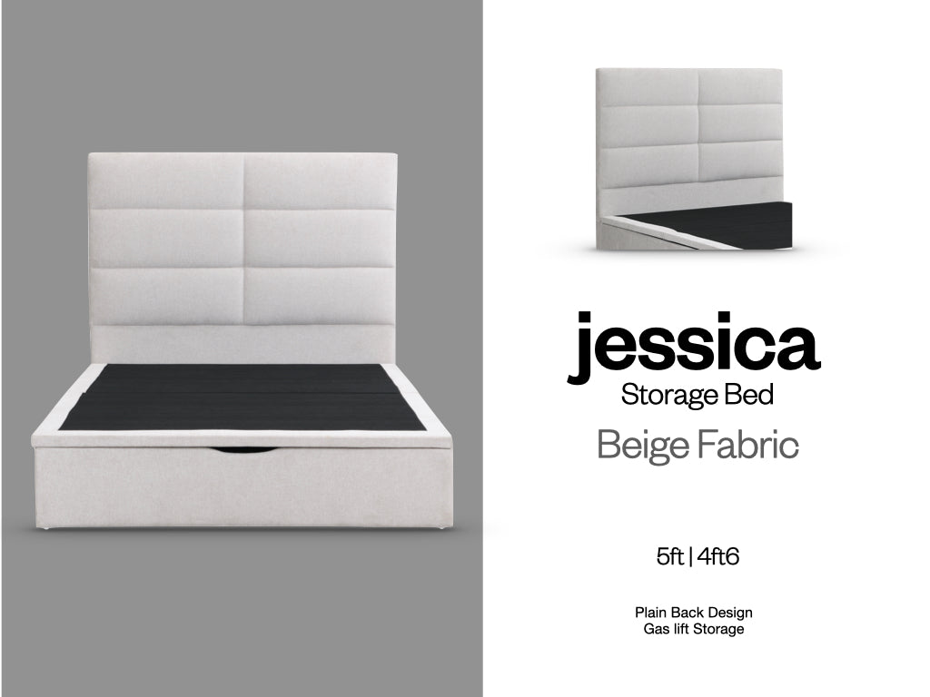 Jessica Storage Bed - Beige