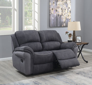 Kingston 2 Seater Fabric Recliner - Charcoal Fusion