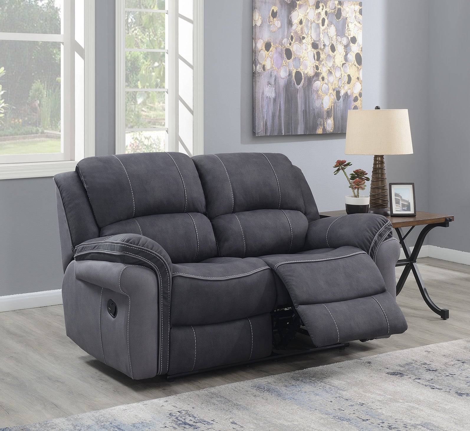 Kingston 3+2 Recliner Fabric Sofa Suite - Charcoal Fusion