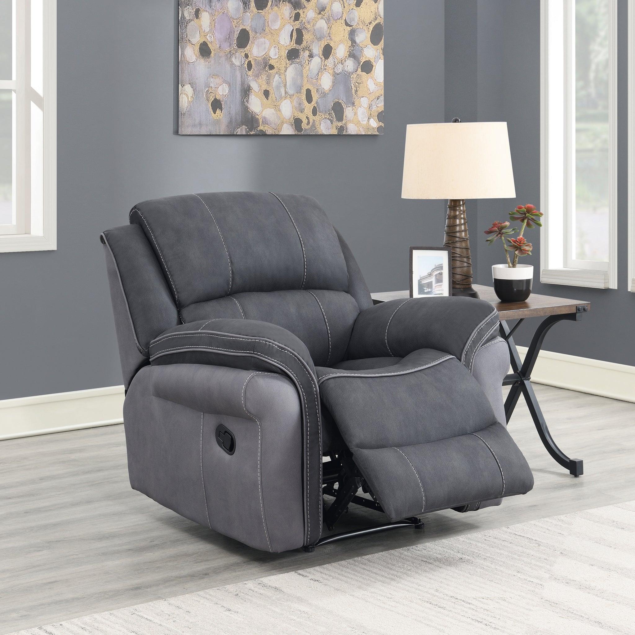 Kingston Fabric Recliner Chair - Charcoal Fusion