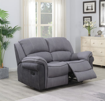 Kingston 2 Seater Fabric Recliner - Grey Fusion