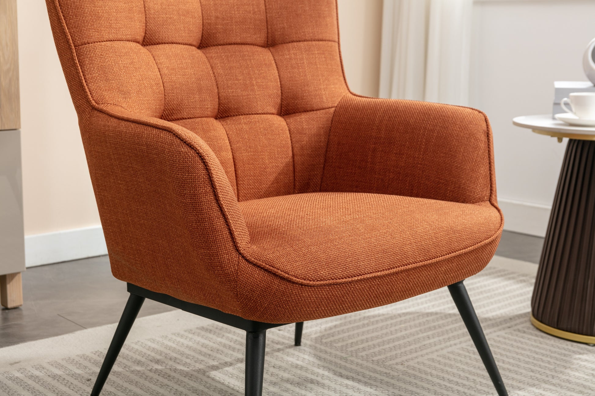 Katelyn Accent Chair with Stool - Copper