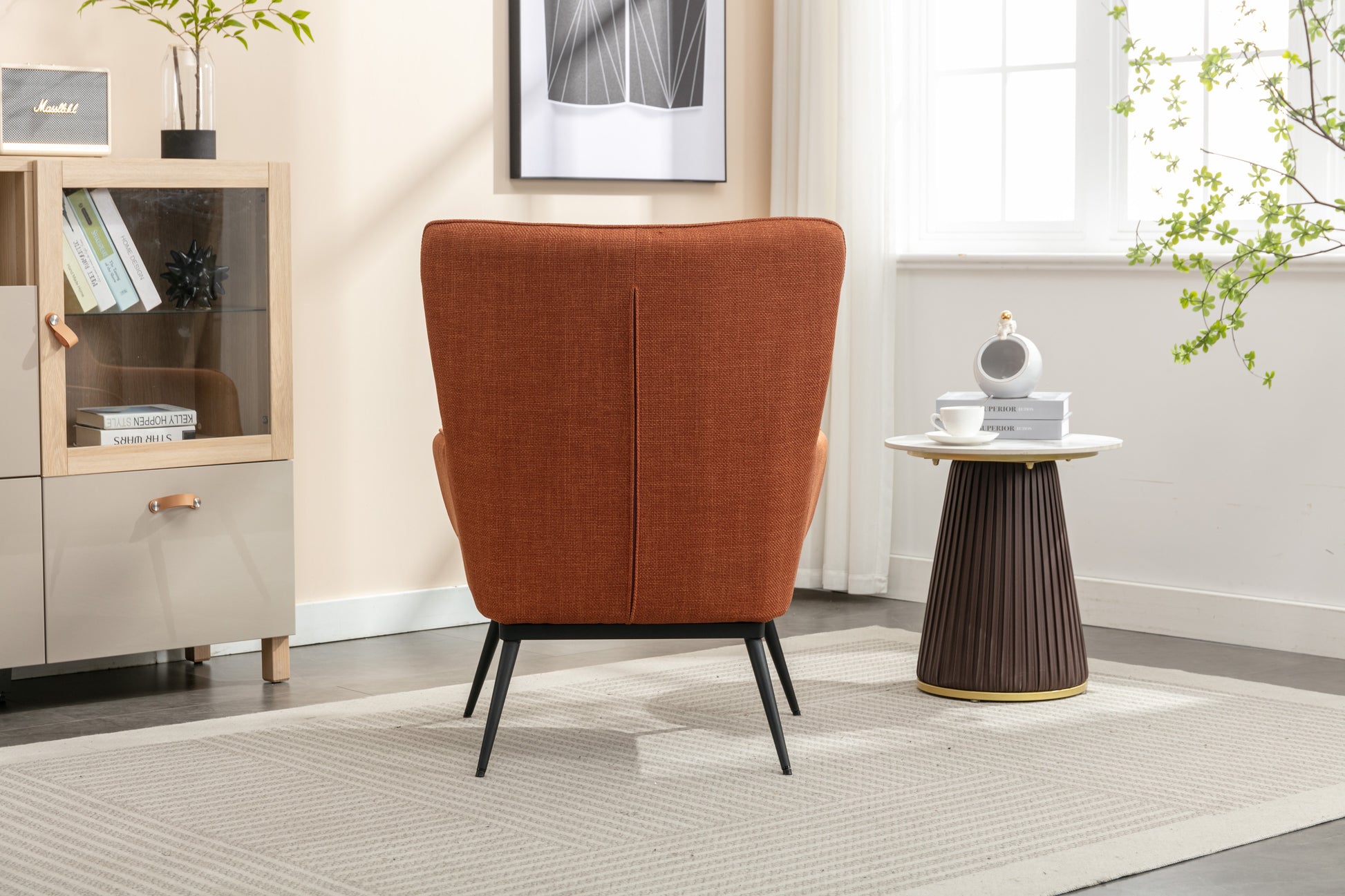 Katelyn Accent Chair with Stool - Copper