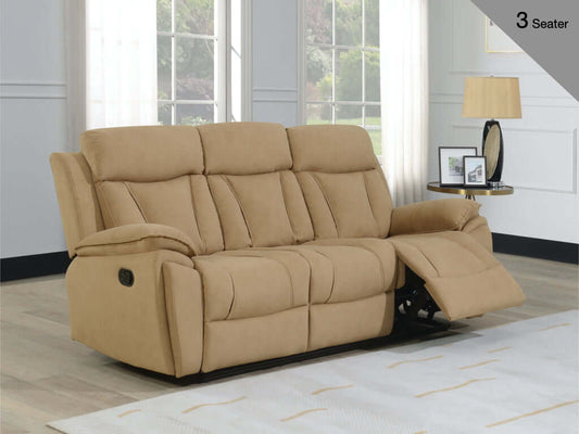 Kensington Manual Recliner 3 Seater - Sand