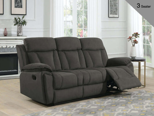 Kensington Manual Recliner 3 Seater - Chocolate