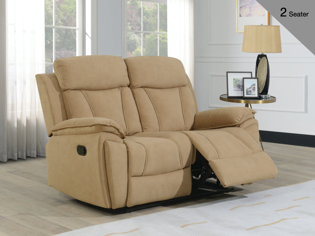 Kensington Manual Recliner 2 Seater - Sand