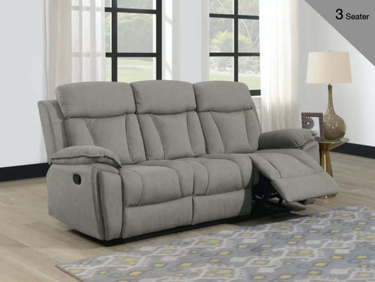 Kensington Manual Recliner 3 Seater - Grey