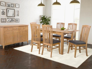 Kilkenny Oak 120 -160 cm Butterfly Extension Dining Table Set (6 Chairs)