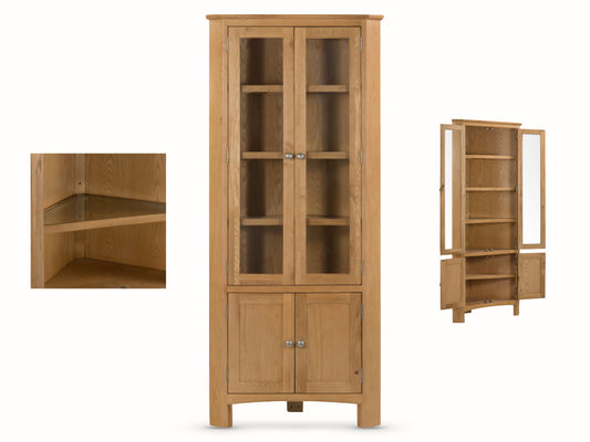 Kilkenny Corner Display Unit - Oak