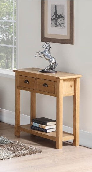 Kilmore Oak Hall Table with 2 Drawers