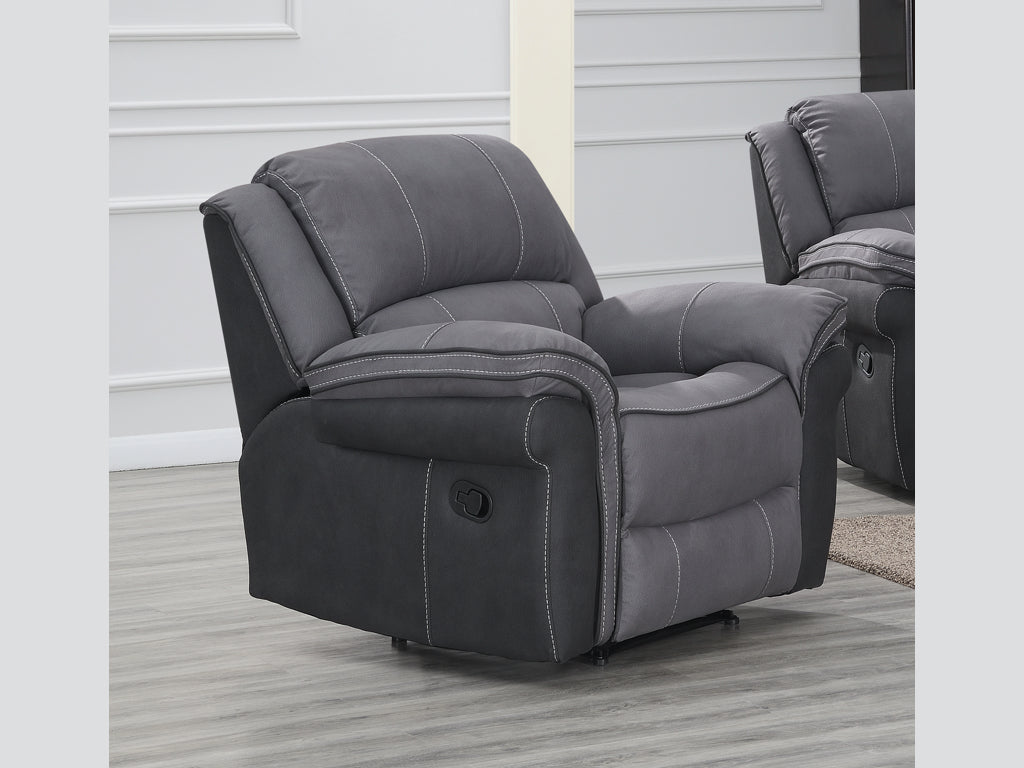 Kingston Fabric Recliner Chair - Grey Fusion