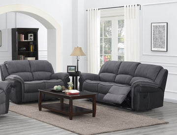 Kingston 3+2 Recliner Fabric Sofa Suite - Grey Fusion