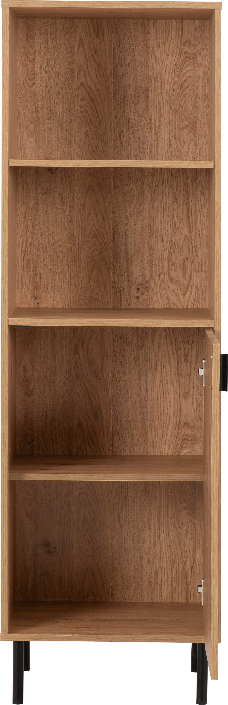 Leon 1 Door 2 Shelf Cabinet  - Medium Oak Effect