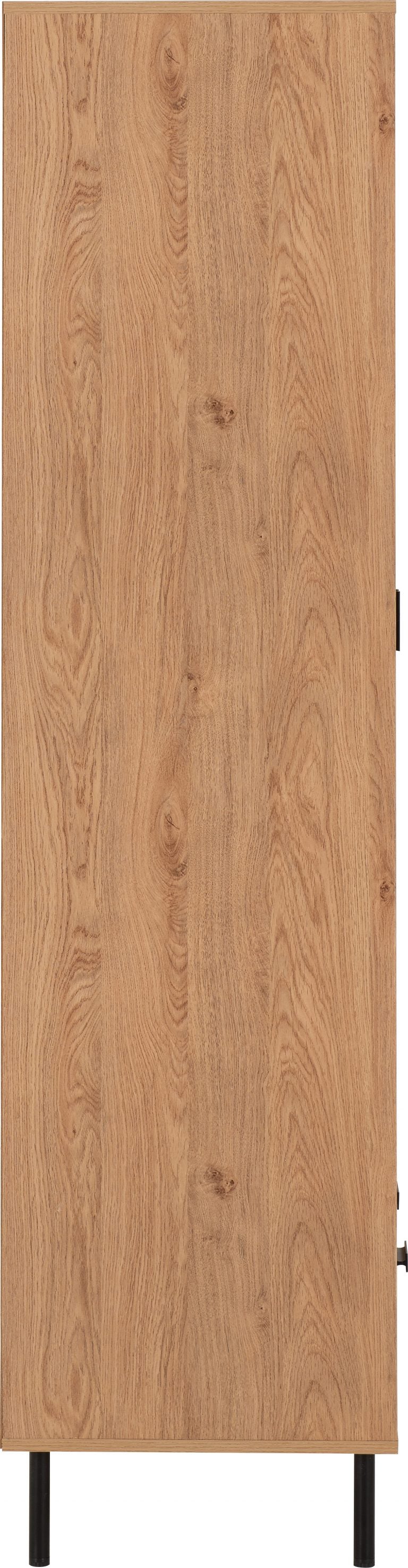 Leon 2 Door 1 Drawer Wardrobe - Medium Oak Effect