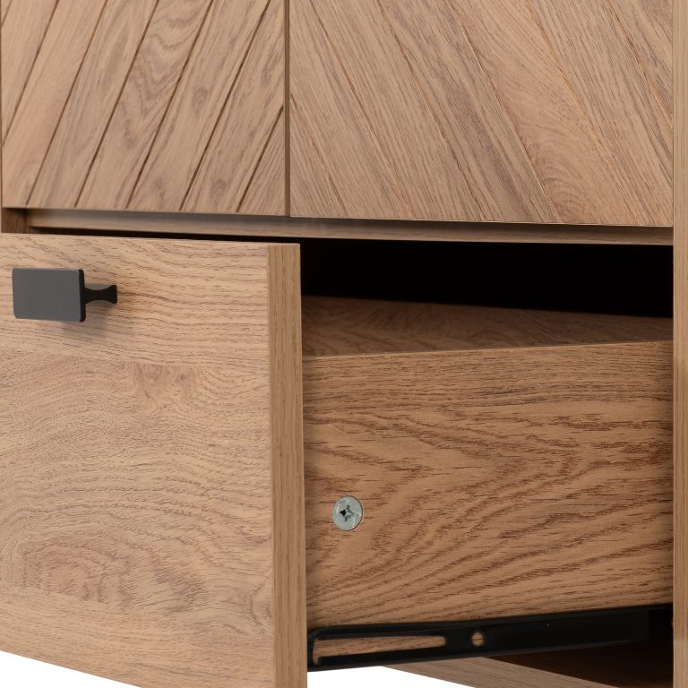 Leon 2 Door 1 Drawer Wardrobe - Medium Oak Effect