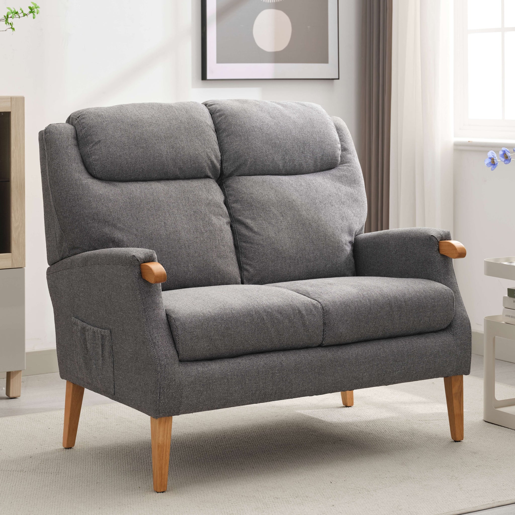 Lisbon 2 Seater Fabric Sofa - Grey