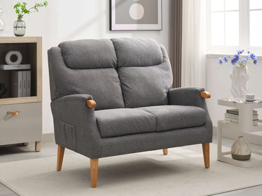 Lisbon 2 Seater Fabric Sofa - Grey