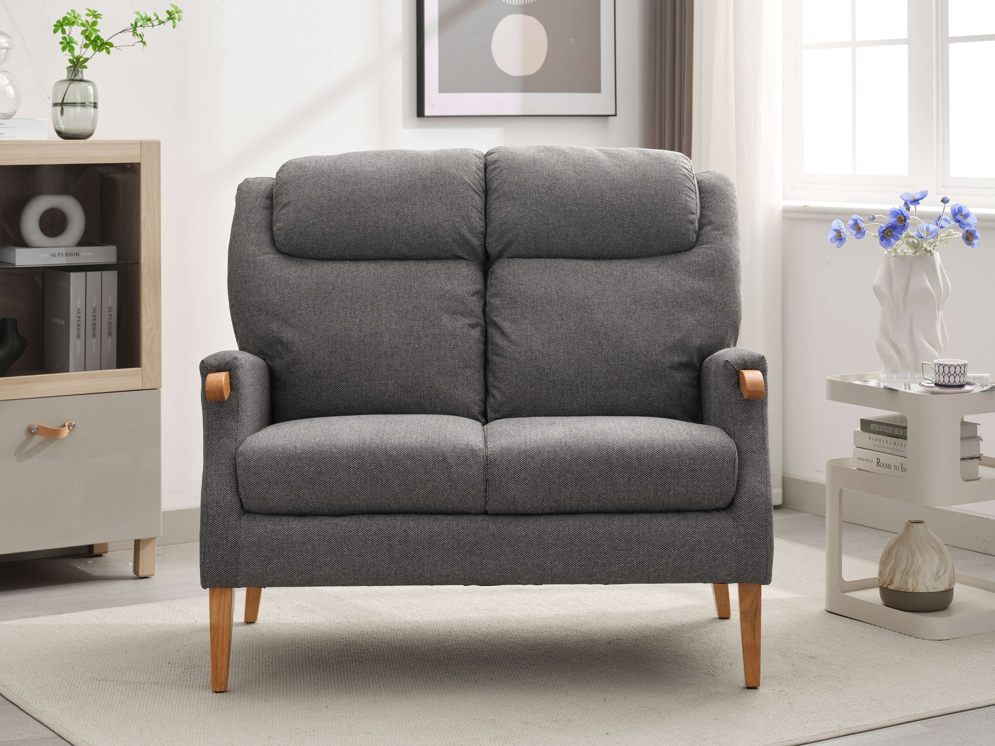 Lisbon 2 Seater Fabric Sofa - Grey