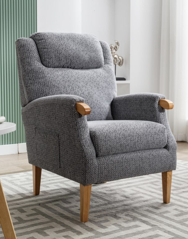 Lisbon Fireside Armchair - Steel Blue